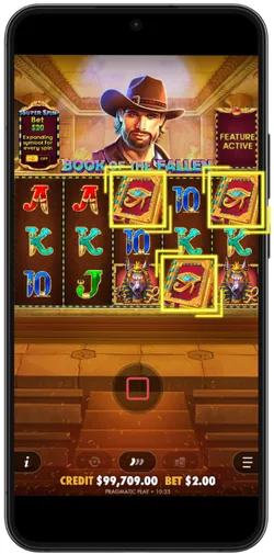 Three golden Book symbols landing on reels triggering free spins bonus round
