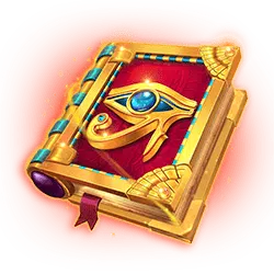 Ancient golden book symbol with Eye of Anubis 