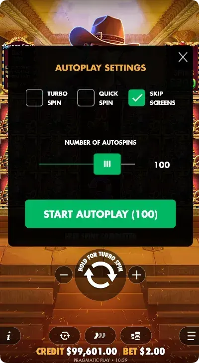 Book of Fallen autoplay settings